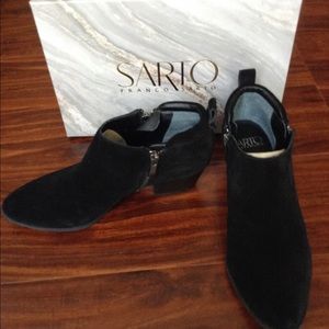 Franco Sarto black suede booties